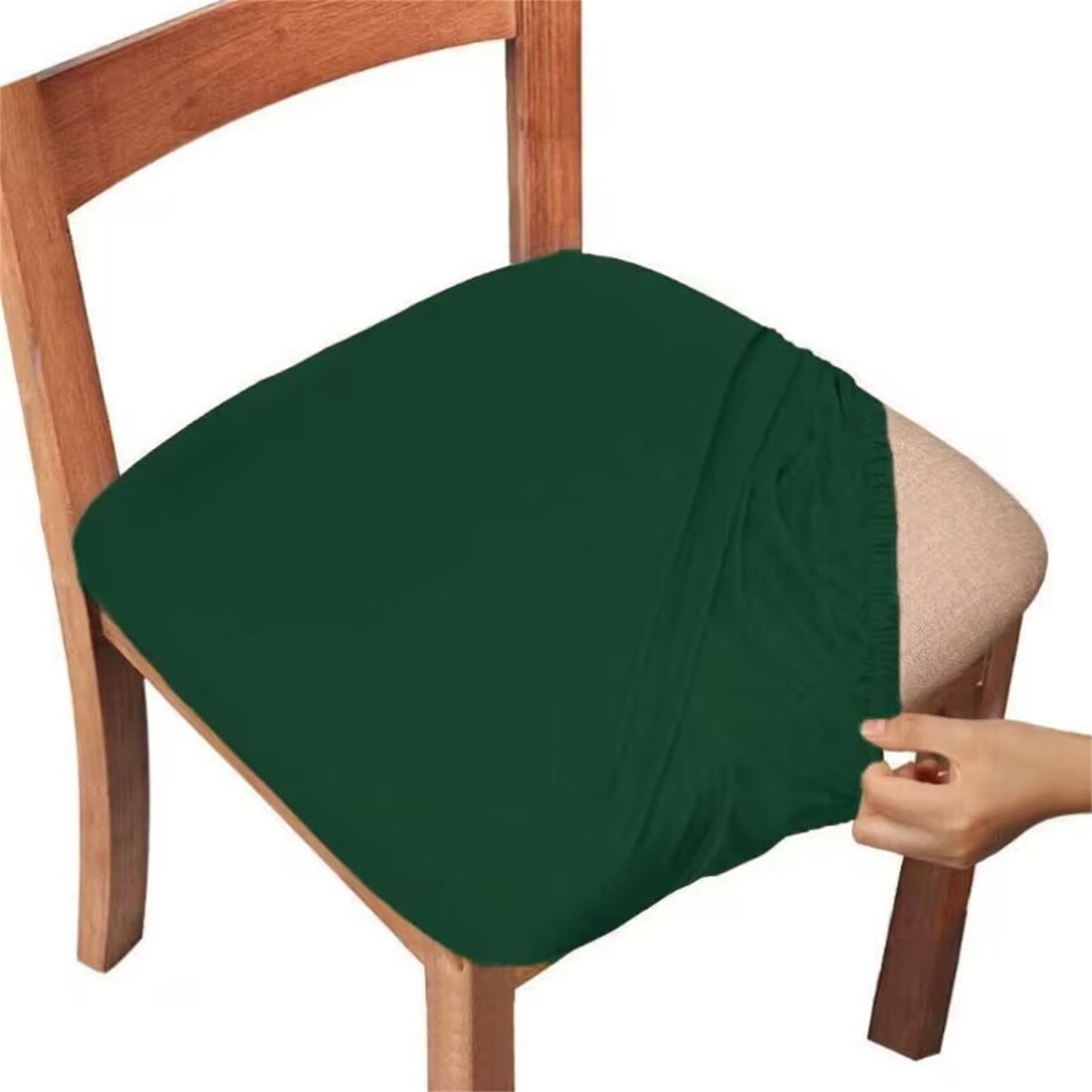 Chair Covera,Stretch Cushion Covers,Dining Chair Slipcovers,Waterproof Seat Covers for Dining Room Jacquard Chairs Covers Removable Dining Kitchen Chair Cover(Green 4pcs 19-14in)