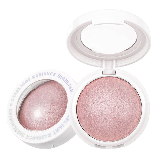 Highlighter Makeup,Blush Palette,Loose Waterproof Highlighter Powder Lightweight Tone Correcting Glossy Finish For A Compact Circular,Baked Highlighting Blush,Soft Pinch Glitter(C)