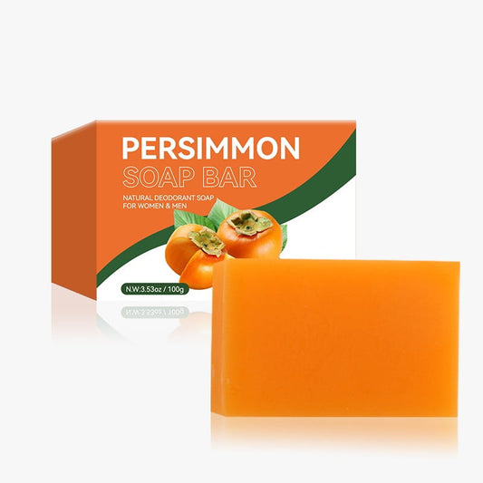 1Pc Persimmon Soap Bar, Natural Deodorant Body Bar Soap, Deodorizing & Eliminating Body Odor for Old People Smell, Natural Deodorant Persimmon Bar Soap, Organic Body Wash Soap for Women & Men