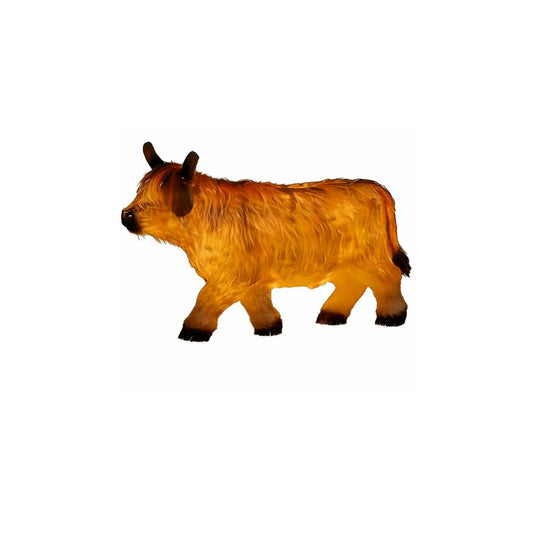 Luminous Ox Desktop Ornament Resin Craft Ornament Non-Woven Fabric Decoration Pendant, Straw-Style Home & Party Decor Set For Festive Listing & Daily Display