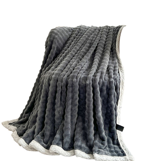 39.37x27.55in Fleece Throw Blanket For Couch Soft Warm Fluffys Cream Solid ColorBlanket Decorative And Giftable Striped Blankets For,Bedding, Perfect for Winter Warmth Gifts