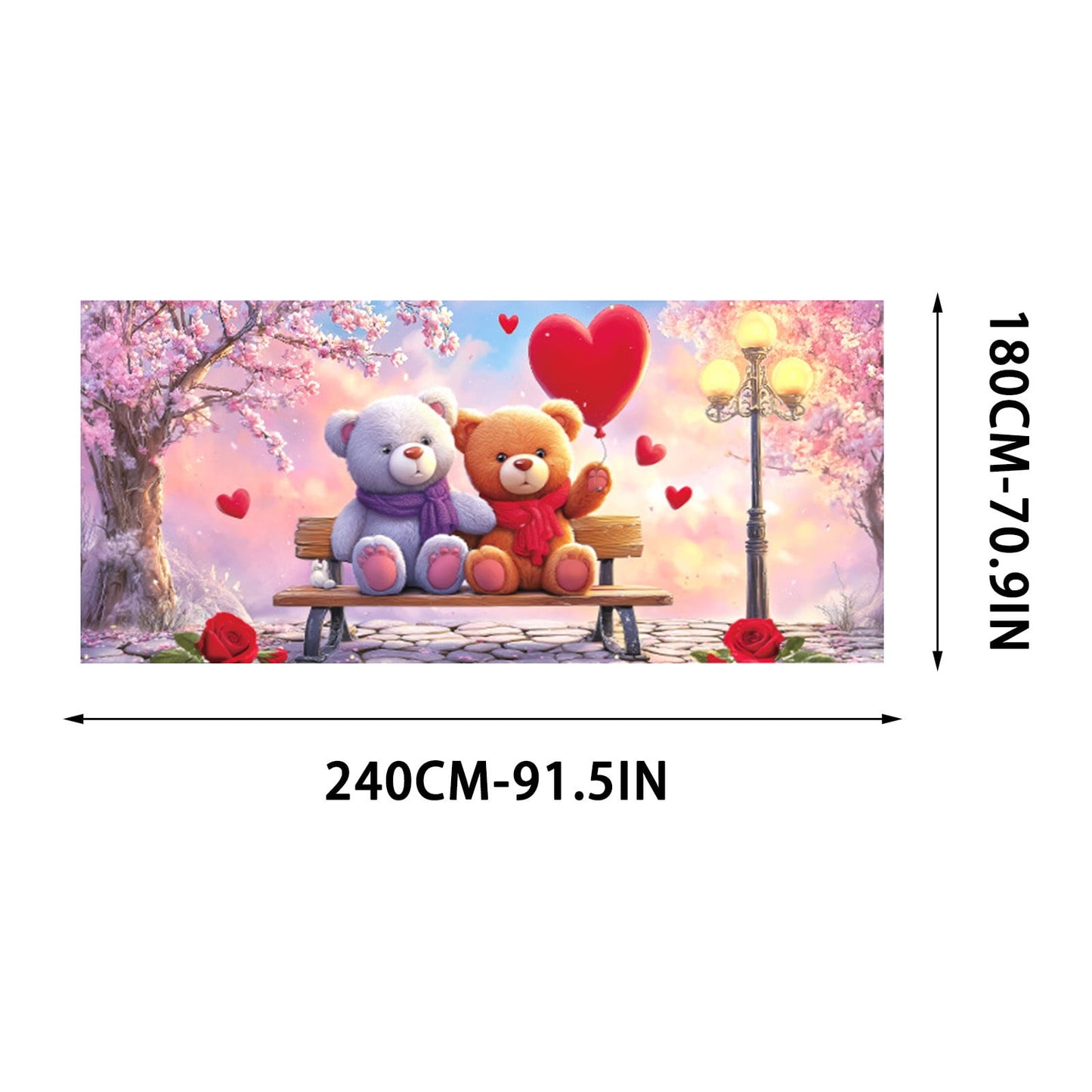 Valentines Garage Banner Garage Door - Romantic Heart-shaped Background Garage Decorative Hanging Suitable For Party Decorations