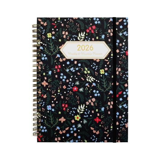2026 Planner, Weekly and Monthly Planner, Jan 2026 to Dec 2026, Hardcover 2026 Calendar Planner Book with Tabs, Inner Pocket, Spiral Bound, Perfect for School Office Home Supplies, 6.5"x8.4"