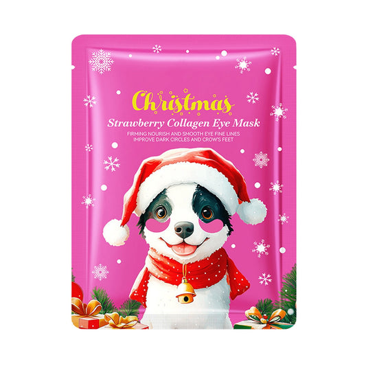 Under Eye Patches, Christmas Collagen Eye Mask, Eye Mask Pack for Moisturizing & Anti-Aging, Christmas Holiday Eye Treatment for Dark Circles & Fine Lines, 5ml Strawberry Eye Patches