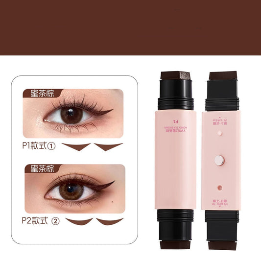 2025 New Foldable Eyeliner Stamp, Double-Ended Eyeliner Stamp & Liquid Eyeliner Pen, Waterproof Natural Cat Eye Eyeliner Stamp, Long-Lasting, Smudgeproof Eye Stencil Makeup Tool (Black)