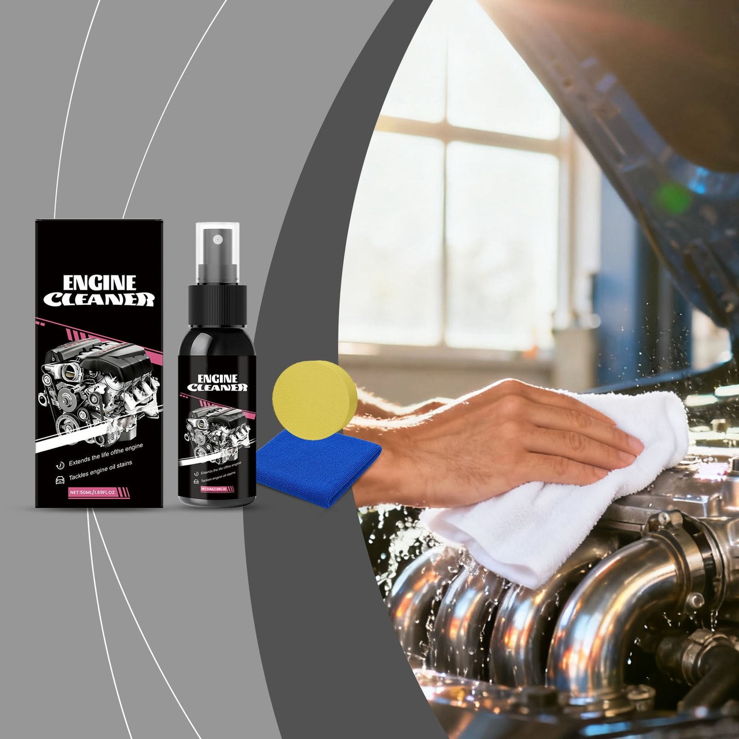 Engine Bay Cleaner Kit,Engine Degreaser,50ml Hygienic Engine Oil Cleaner,Motor Engine Cleaner Vehicle Cleaning With Powerful Agent For Machine Wash For Engines Parts,Compartment,Truck,Home.