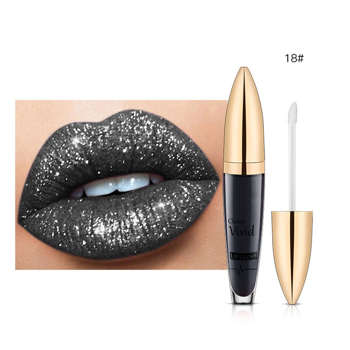 Diamond Lip Gloss, Matte to Shimmer Liquid Lipstick, Waterproof Pearlized Lip Gloss, Non-Stick Cups No Fade Long Lasting Moisturizing Velvet Shimmer & Shine Lipstick
