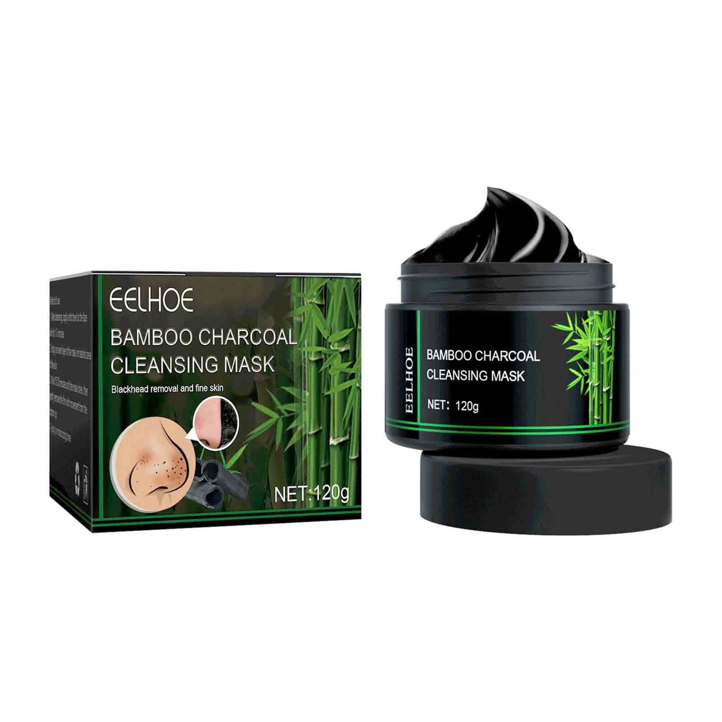 Blackhead Remover Mask,Blackhead Remover,Bamboo Charcoal Blackhead Peeling Nose Patch to Clean Pores,Blackhead Remover Cream,Charcoal Cleansing Mask,High Adsorptive(1pc 120g/4.23oz)