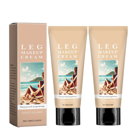 2Pcs Leg Makeup Waterproof , 3.53Oz No Transfer Body Concealer, Coverage Body Concealer for Legs, Long-Term Body Foundation Make-up Uniform Skin Skin Moisturizing Leg Cream, Ivory