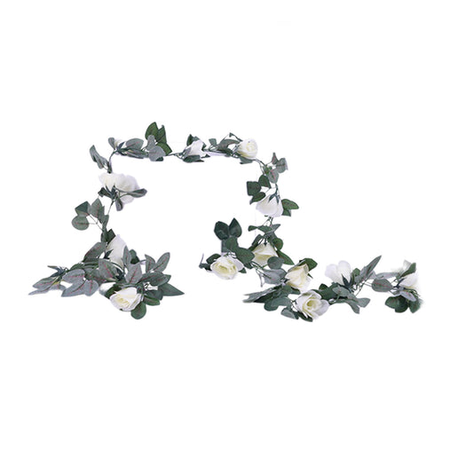 Valentines Decorations Rose Garland 16 Heads Simulated Rose Rattan Wall Hanging