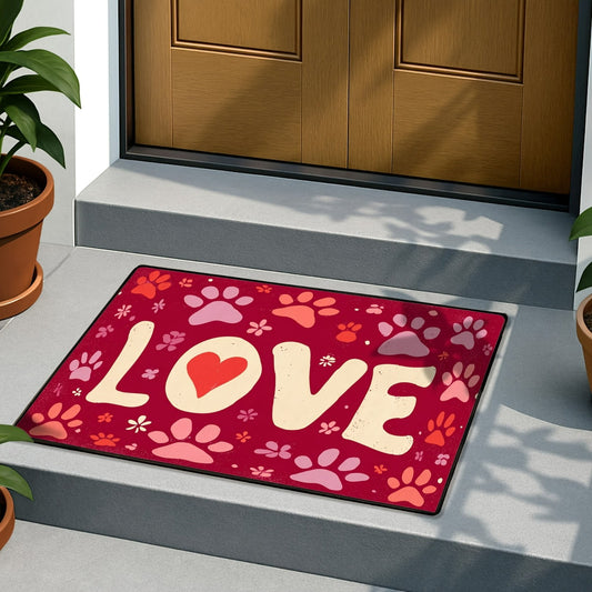 Welcome Mat Front Door Mat Valentines Day Decorations, Anti-Slip Indoor Outdoor Entrance Mat, Bathroom & Porch Carpet for Home Decor & Festive Greetings, Ideal for Couples & Hosts