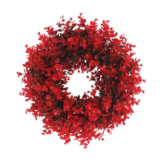 Christmas Wreaths Clearance,Winter Wreaths for Front Door,Christmas Wreath Christmas Decoration Door Hanging Wall Hanging Rattan Wreath Window Display Prop Mall Scene Setting Gift(Red 16in)