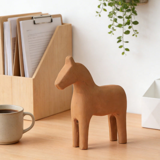 Wooden Horse Statue Wooden Horse Decor Swedish Horse Ornament, Modern Clean Style Desktop Figurine, Home Decoration for Living Room TV Cabinet Tea Table