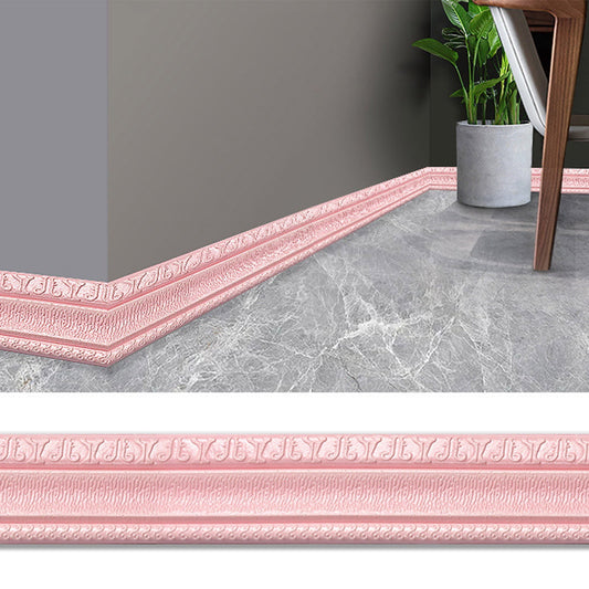 Peel and Stick Mirror Frame Border,Self Adhesive Flexible Molded Trim,Sticky Decorative Wall Lines Wallpaper Border,3D Flexible Foam Wall Trim Wallpaper(Pink 90*3in)