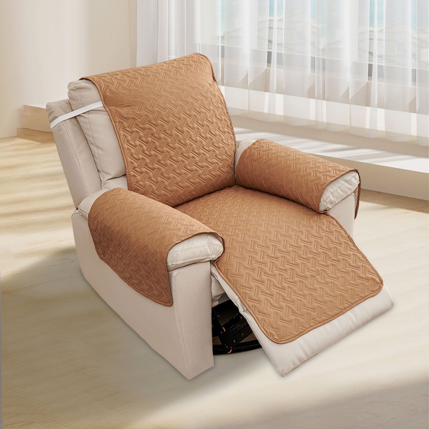 Recliner Cover,Chair Covers,Recliner Chair Covers,Waterproof Recliner Chair Cover,Non Slip Covers for Recliner Chair,Washable Reclining Chair/Furniture(Dark Khaki 77*22in)