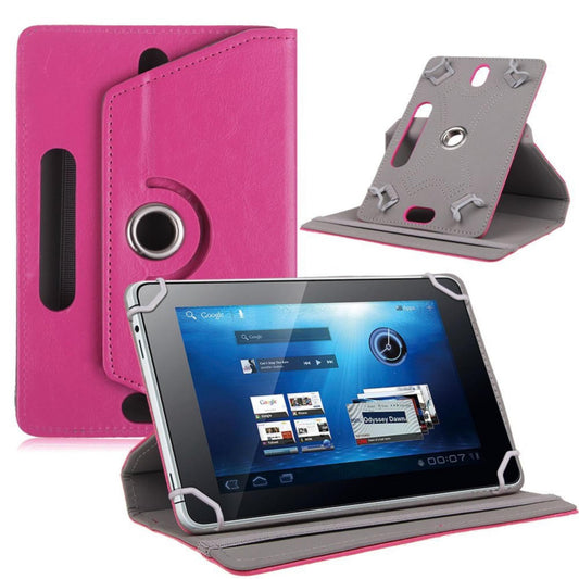 Tablet Universal Case 7 Inch,Display Universal Case Slim Leather Wallet Flip Cover for Samsung Galaxy Tab/HDX 7 /HD 7/ Oasis/Onn/Lenovo/Dragon Touch/Vankyo(Hot Pink 8*5*1in)