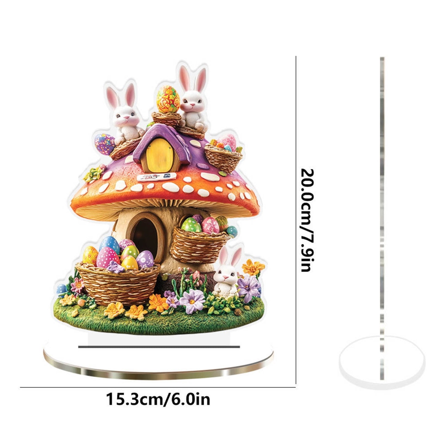 Easter Tree Decorations Easter Bunny Eggs Acrylic Desktop Decoration Holiday Decoration Hollow Out Ornament