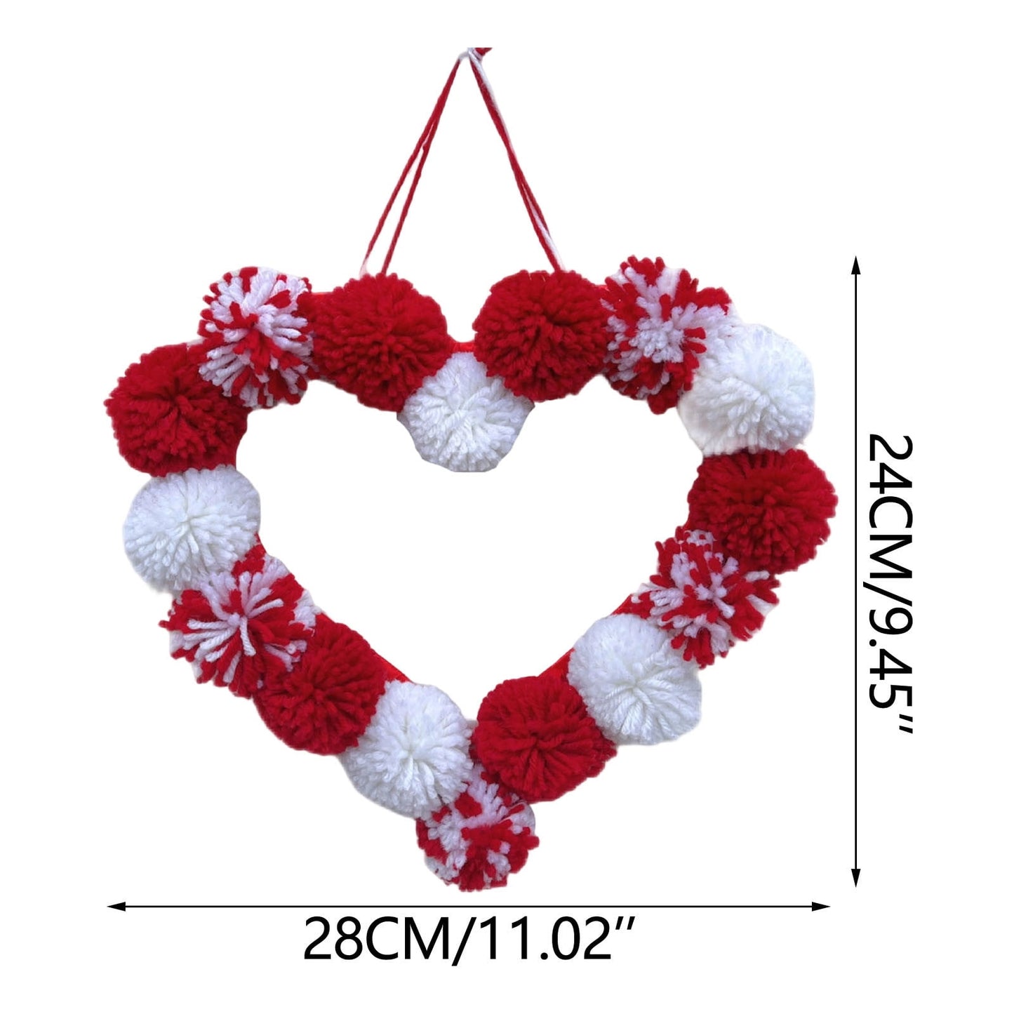 Valentines Decorations Floral Centerpieces for Tables Valentines Poms-Poms Heart Garland Fuzzy Loves Ball String For Romantic Room And Party Decoration