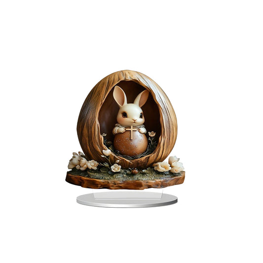 Easter Decorations 1PC Easter Ornament 2D Printed Acrylic Decorative Items Suitable For Office Desktop Bookshelf Dining Table Decoration Easter Themed Decorative Accessories