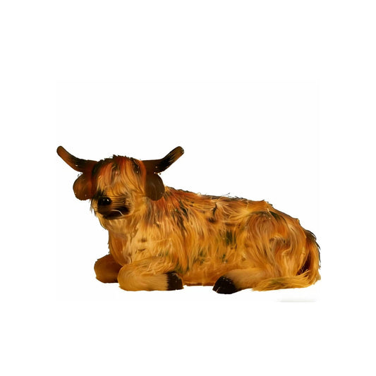Luminous Ox Desktop Ornament Resin Craft Ornament Non-Woven Fabric Decoration Pendant, Straw-Style Home & Party Decor Set For Festive Listing & Daily Display