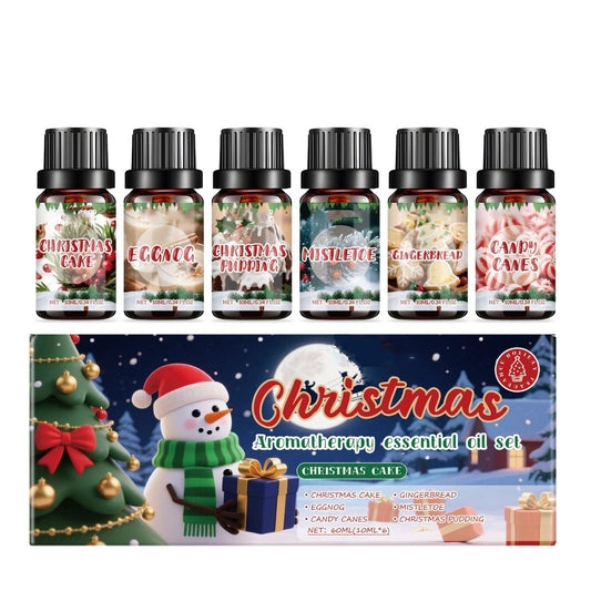 Christmas Essential Oils,Winter Essential Oils,6pcs,60ml Christmas Aroma Oil Set,Warm Home Atmospheress Fresh Fragrancess Mild Aroma Oil Set For Diffuser, Candle Making, Scented Oils Gift