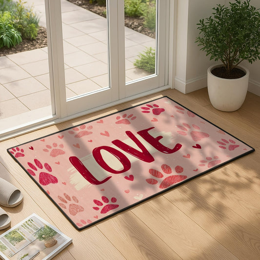 Welcome Mat Front Door Mat Valentines Day Decorations, Anti-Slip Indoor Outdoor Entrance Mat, Bathroom & Porch Carpet for Home Decor & Festive Greetings, Ideal for Couples & Hosts