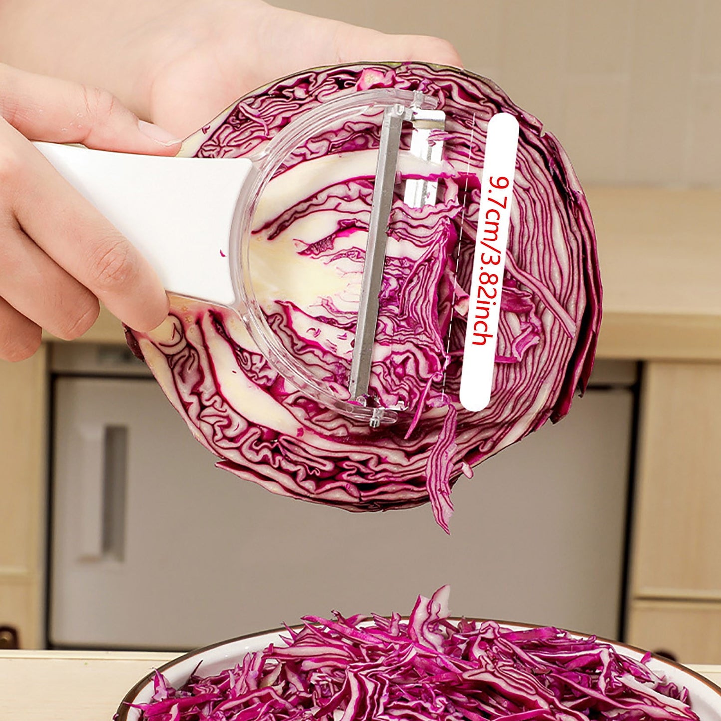 Stainless Steel Shredder Knife,Lettuce Shredder,Cabbage Shredder,Potato Cabbage Peeler Large Vegetable Potato Wide Mouth Vegetable Peeler Fruit Grater(White 7*4in)from ANMUYUM