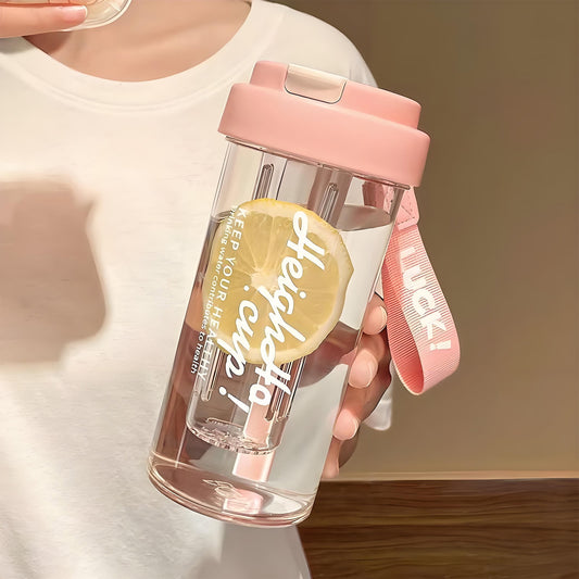 20 Oz Clear Tumbler with Lid and Straw, Portable Water Bottle Drinking Bottle Leakproof and Sports Bottle, Plastic Coffee Tumbler, Iced Coffee Cup Tumbler for Coffee, Soda, Tea, Milk, Juice (Pink)