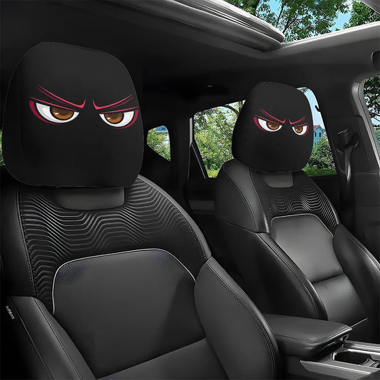 Cute Funny Cartoon Eyes Car Headrest Covers,Funny Car Accessories,Head Rest Cover For Car,2pcs,Car Seat Head Rest Protector For Auto Front Seat Rest Decoration(B-2pc)