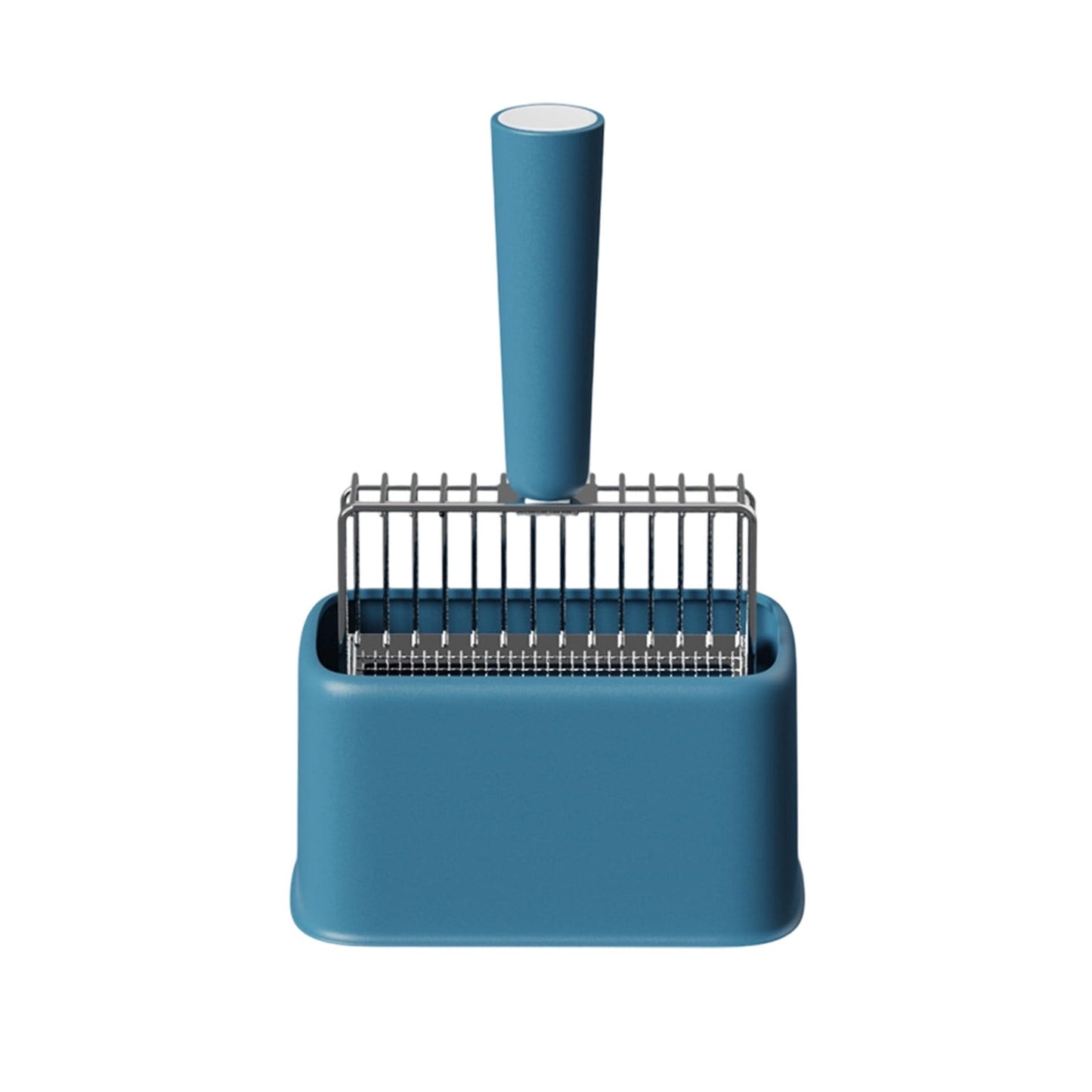 Stainless Steel Fine-Grain Cat Litter Scoop, Litter Box Scoop with Stand, Metal Cat Litter Scoop for Quick Poop Removal, Heavy-Duty Stainless Steel Litter Box Scoop