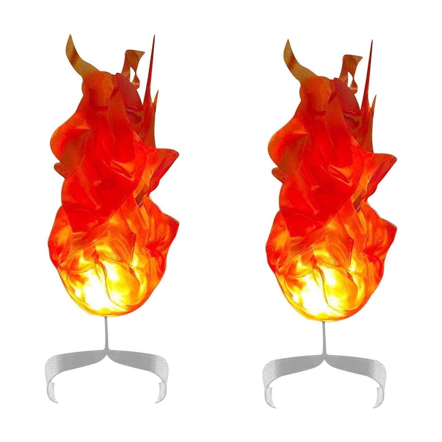 Artificial Fire Flames,2pcs Halloween Floating Fireball,Creative Flame Prop,Illuminated Floating Fire, Artificial Fake Fire Floating Props No Flame for Party(Red 2pcs 12*6in)