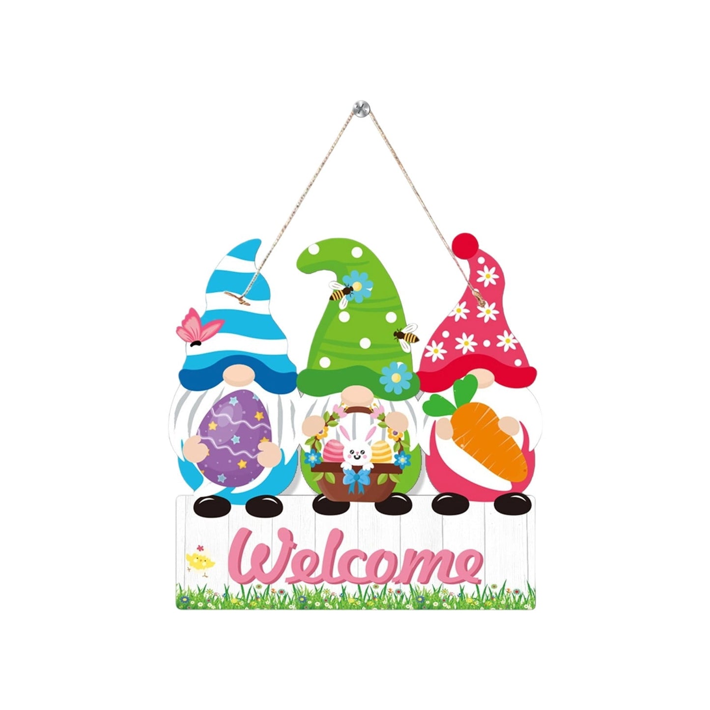 Easter Decor Easter Bunny Decoration Hanging Easter Egg Wooden Hanging Decoration Holiday Party Wall Decoration Pendant