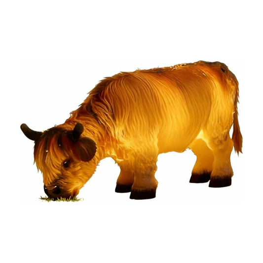 Luminous Ox Desktop Ornament Resin Craft Ornament Non-Woven Fabric Decoration Pendant, Straw-Style Home & Party Decor Set For Festive Listing & Daily Display