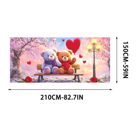 Valentines Garage Banner Garage Door - Romantic Heart-shaped Background Garage Decorative Hanging Suitable For Party Decorations
