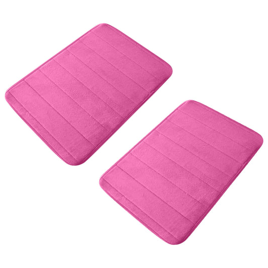 Bath Mats for Bathroom,Bathroom Rugs,Thick Velvet Floor Mat,Memory Foam Bath Mat,Soft and Comfortable,Non-Slip,Thick,Machine Wash,Easier to Dry for Bathroom Floor Rug(Hot Pink 2pcs 24*16in)