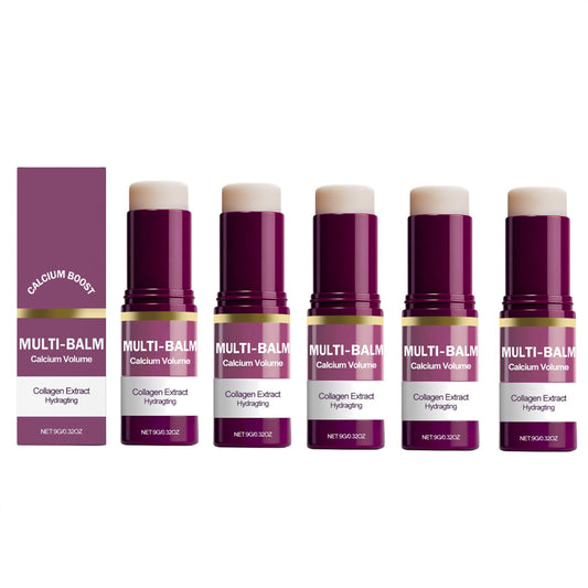 5Pcs Calcium Multi Balm Stick, Anti Wrinkle Calcium Balm, Korean Collagen Hydrating & Moisturizing Stick, Anti-Aging, Firming Skin, Reduce Fine Lines, Suitable for Face, Eyes, Neck, 0.32oz