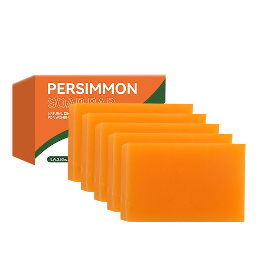 5Pcs Persimmon Soap Bar, Natural Deodorant Body Bar Soap, Deodorizing & Eliminating Body Odor for Old People Smell, Natural Deodorant Persimmon Bar Soap, Organic Body Wash Soap for Women & Men