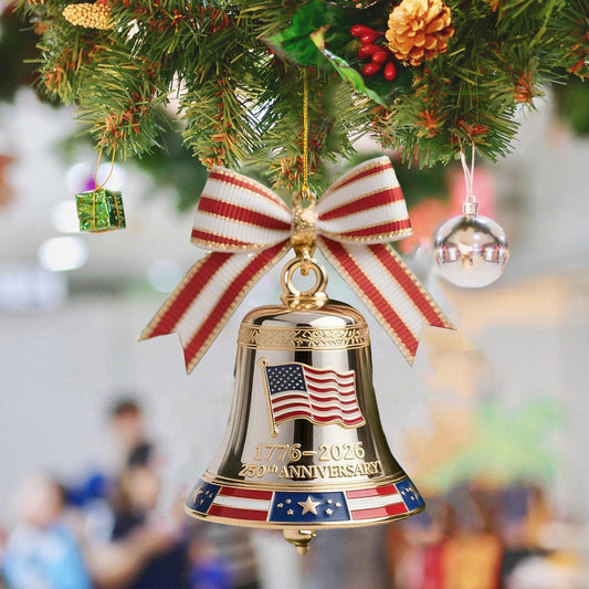 United States 250th Anniversary Bell Ornament,,Shatterproof Christmas Ornaments,2d Acrylic Pendant For The 250th Anniversary Of The United States Clock(C 3in/8cm 1pc)