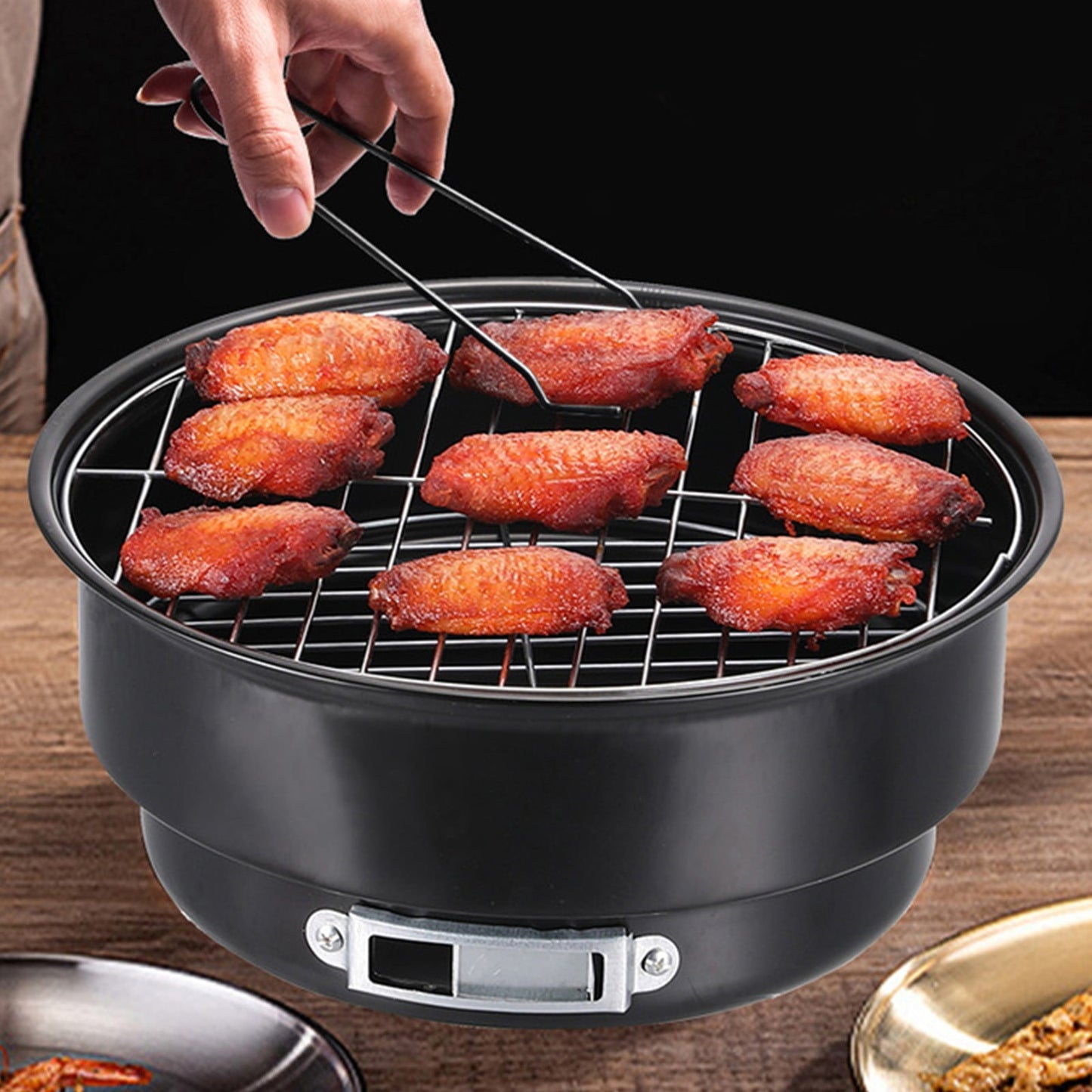 Hibachi Grill Indoor,Hibachi Grill,Small Outdoor Ice Pack Stove Circular Ice Pack Stove Outdoor Camping Carbon Grill Card Stove Wood Stove(1pc+Grilled Mesh Handle 11.5*8*7in)from ANMUYUM