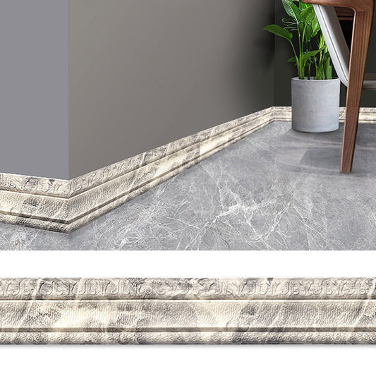 Peel and Stick Mirror Frame Border,Self Adhesive Flexible Molded Trim,Sticky Decorative Wall Lines Wallpaper Border,3D Flexible Foam Wall Trim Wallpaper(Marble Black White 90*3in)