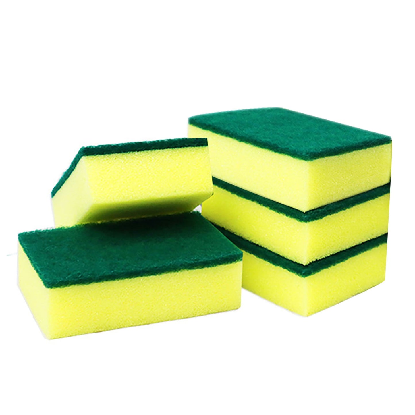 Dish Sponge,Kitchen Cleaning Sponges,Dual-Sided Dish Sponges,Non-Scratch Scouring Pad Heavy Duty Scrub Sponges for Household,Bathroom,Abrasive Scour Pads(5pcs 4in)