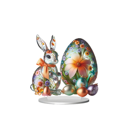 Easter Decor 1PC Easter Ornament 2D Printed Acrylic Decorative Items Suitable For Office Desktop Bookshelf Dining Table Decoration Easter Themed Decorative Accessories