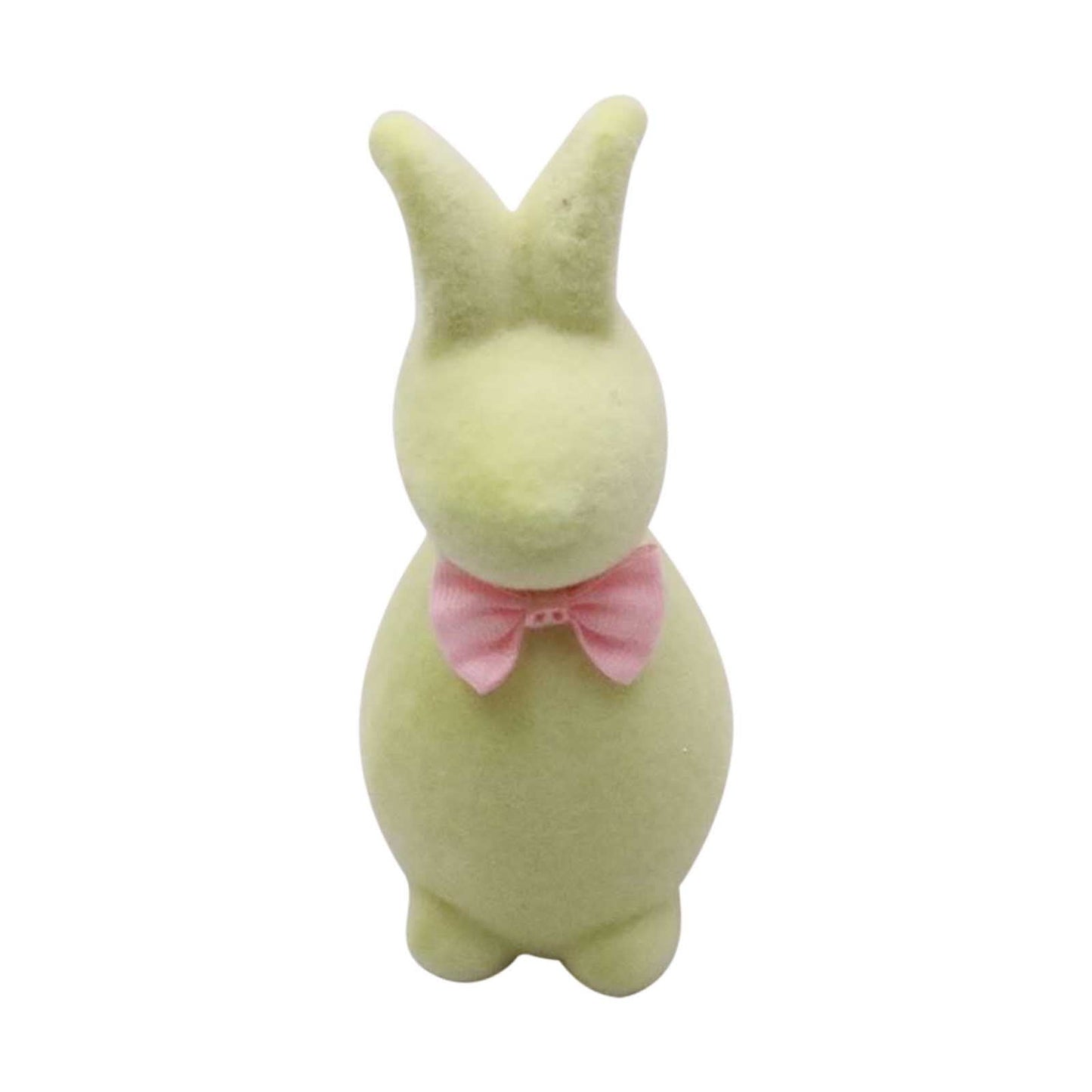 Easter Ornaments With Flocked Bunny Statue Glitter Easter Bunny Tabletop Decorations Flocked Foam Bunny Statue Easter Indoor Decorations Tall 5.9in