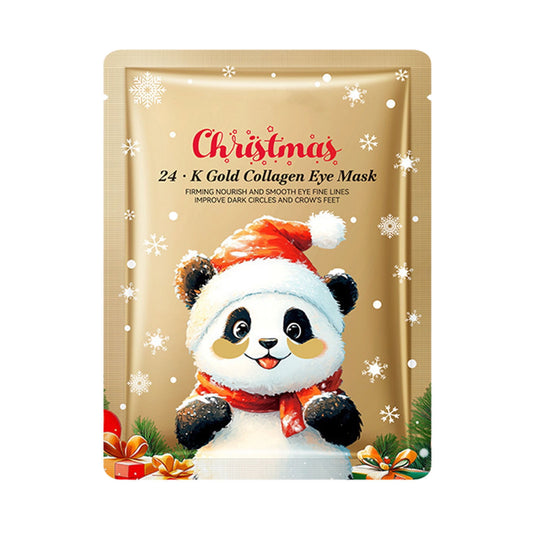 Under Eye Patches, Christmas Collagen Eye Mask, Eye Mask Pack for Moisturizing & Anti-Aging, Christmas Holiday Eye Treatment for Dark Circles & Fine Lines, 5ml 24K Gold Eye Patches
