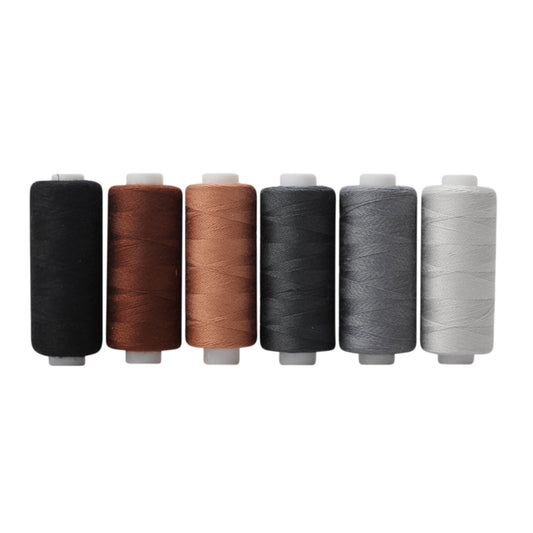 Sewing Thread,Heavy Duty Sewing Thread,Thread for Sewing,Sewing Kit,Sewing Supplies,36 Colors Sewing Industrial Machine and Hand Stitching Cotton Sewing Thread(Black 6pcs/Set 6in)