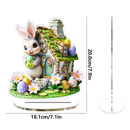 Easter Tree Decorations Easter Bunny Eggs Acrylic Desktop Decoration Holiday Decoration Hollow Out Ornament