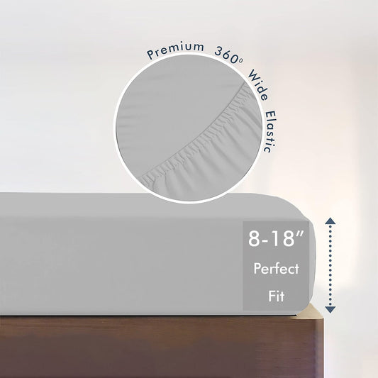 Stay Tight Sheets,Queen Size Fitted Sheet, 4-Way Stretch Knit, Snug Fit, Wrinkle Free & Stay in Place, No More Slipping Off for Mattress,Double Bed Fitted Sheet(White 80*60*12in)