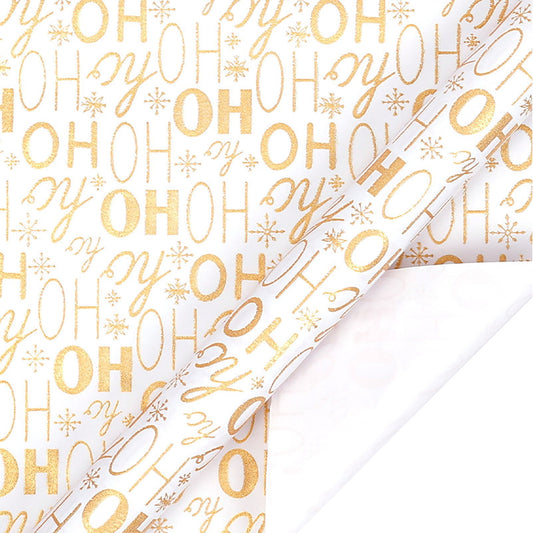 Christmas Wrapping Paper Jumbo Rolls,Gold-Foil Christmas Wrapping Paper 118in Roll 80 Gsm Thick Gift,Holiday Wrapping Paper For Xmas Presents & Decorations,Christmas Holiday Presents(A)