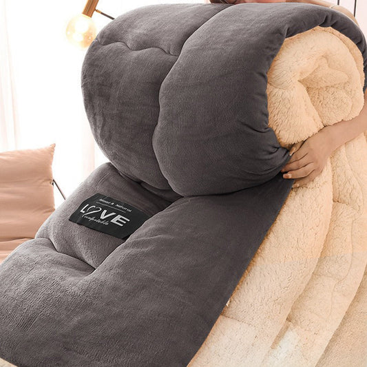 Twin Bed Comforter,Comforters Queen Size,80*60IN Milk Fleece Thickened Winter Quilt Double Quilt Winter Quilt Warm Thickened Quilt,Queen Comforter Duvet Insert,Machine Washable(Gray)