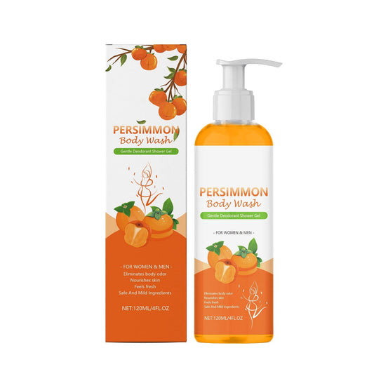 Persimmon Soap,Persimmon Body Wash,Body Cleansing Shower Gel,Persimmon Body Wash for Old People Smell, Natural Deodorant Bar Soap for Strong Odor Smelly Feet Remove,Cleansing( 120ml/4fl.oz)